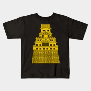 Golden Himeji Castle Kids T-Shirt